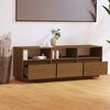 vidaXL TV Cabinet Honey Brown 140x37x50 cm Solid Wood Pine