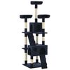vidaXL Cat Tree | Blue | Particle board, Soft plush, Sisal rope | Large