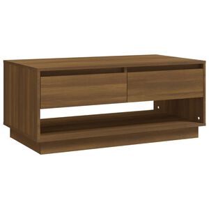 vidaXL Coffee Table | Brown Oak | Engineered Wood | 102.5 cm x 55 cm x 44 cm