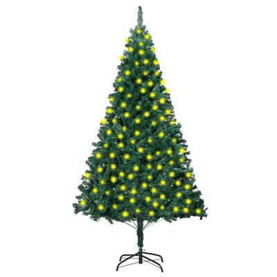 vidaXL Artificial Pre-lit Christmas Tree with Thick Branches Green 210 cm