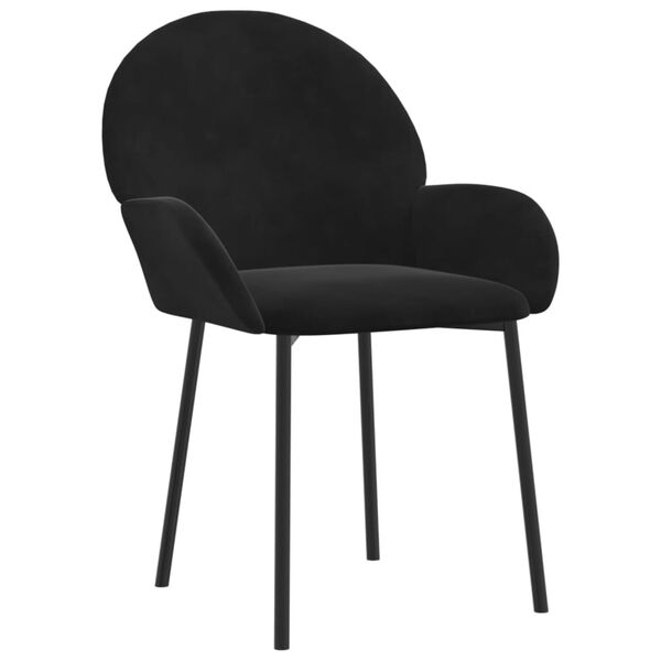 vidaXL Dining Chairs 2 pcs Black Velvet