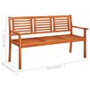 vidaXL 3-Seater Garden Bench with Cushion 150 cm Solid Eucalyptus Wood