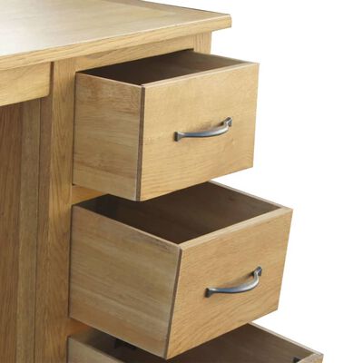 vidaXL Desk with 3 Drawers 106x40x75 cm Solid Oak Wood