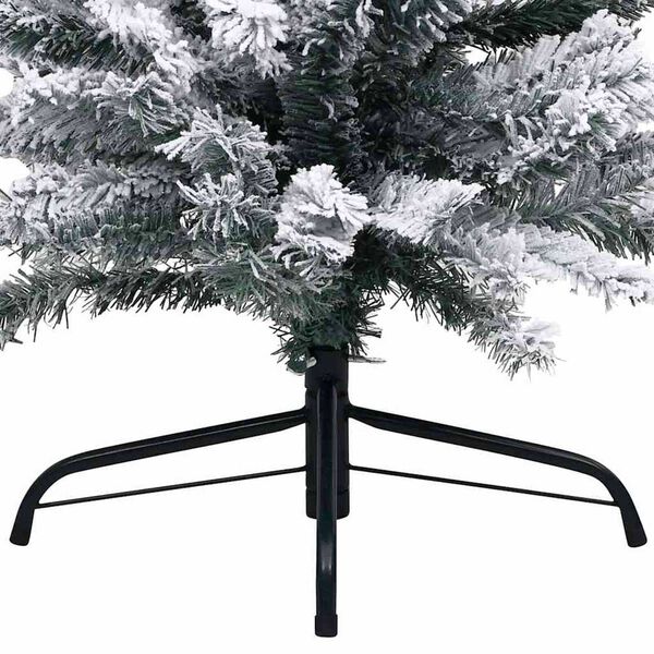vidaXL Slim Artificial Pre-lit Christmas Tree with Ball Set Green 210 cm
