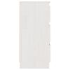 vidaXL Bedside Cabinet White 40x29.5x64 cm Solid Pine Wood