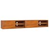 vidaXL Wall-mounted TV Cabinet | Natural Teak | Solid Teak Wood | Large