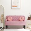 vidaXL Bench with Backrest Pink 119.5x64.5x75 cm Velvet