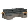 vidaXL 6 Piece Garden Sofa Set with Cushions Grey Poly Rattan