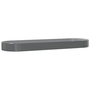 vidaXL Garden Raised Bed Galvanised Steel 450x140x36 cm Grey