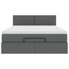vidaXL Ottoman Bed with Mattress & LEDs Dark Grey Queen Fabric