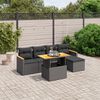 vidaXL 6 Piece Garden Sofa Set with Cushions Black Poly Rattan