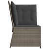 vidaXL Garden Sofa Corner with Cushions Grey Poly Rattan