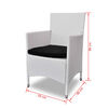 vidaXL Garden Chairs 2 pcs with Cushions Poly Rattan White