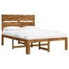 vidaXL Double Bed Frame with Headboard ROSTOCK Natural 150 x 200 cm