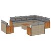vidaXL 13 Piece Garden Sofa Set with Cushions Beige Poly Rattan