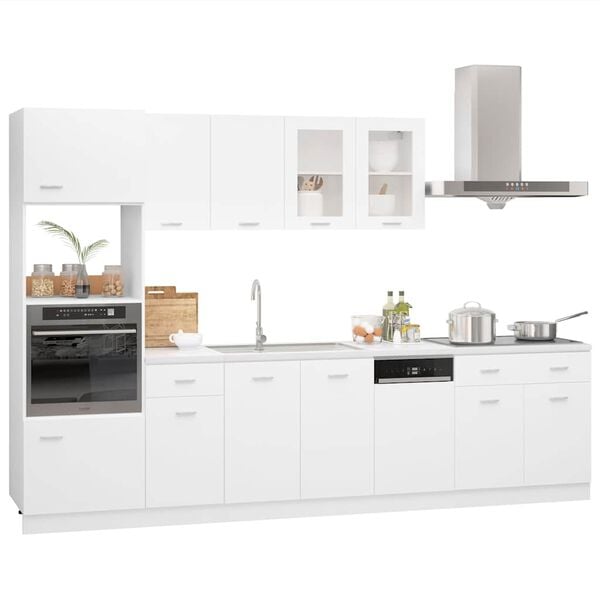 vidaXL 7 Piece Kitchen Cabinet Set Lyon White Engineered Wood
