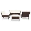 vidaXL 8 Piece Garden Lounge Set with Cushions Poly Rattan Brown