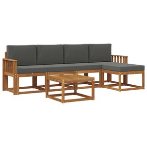 vidaXL Outdoor Sofa Set 6 pcs Natural and Anthracite
