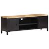 vidaXL TV Cabinet | Black and Natural Wood