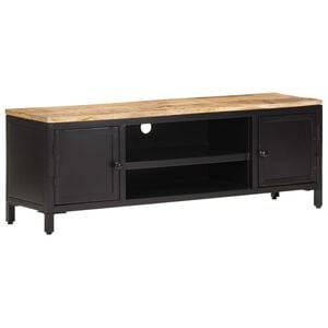 vidaXL TV Cabinet | Black and Natural Wood