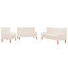 vidaXL Sofa Set 3 Pieces Fabric Cream White