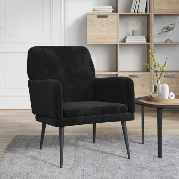 vidaXL Armchair Black 62x79x79 cm Velvet