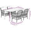 vidaXL 5 Piece Garden Dining Set with Cushions Black Poly Rattan