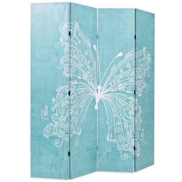 vidaXL Folding Room Divider 160x170 cm Butterfly Blue