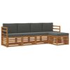 vidaXL Outdoor Sofa Set 5 pcs Natural and Anthracite
