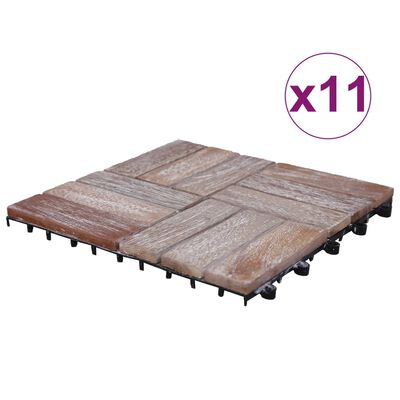 vidaXL Decking Tiles 11 pcs 30x30 cm Solid Reclaimed Wood