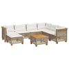vidaXL 8 Piece Garden Sofa Set with Cushions Beige Poly Rattan
