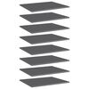 vidaXL Bookshelf Boards 8 pcs High Gloss Grey 60x50x1.5 cm