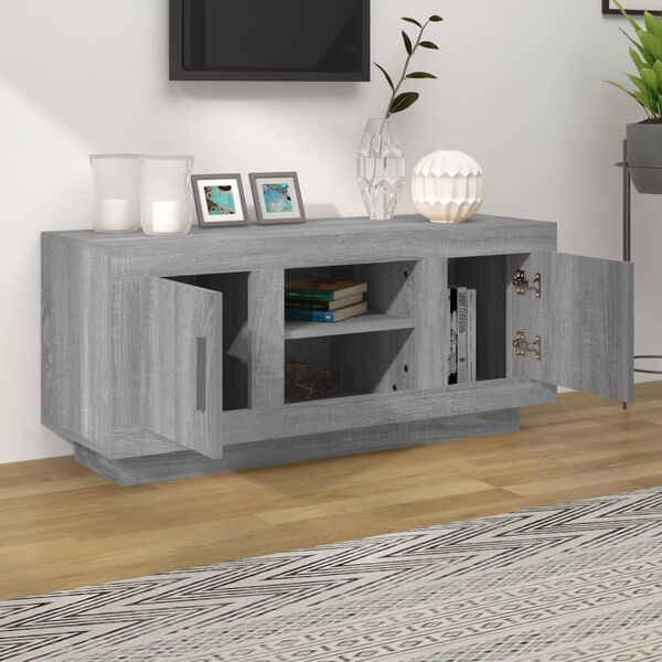 vidaXL TV Cabinet Grey Sonoma 102x35x45 cm Engineered Wood
