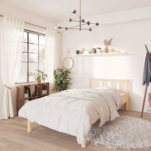 vidaXL Bed Frame without Mattress Solid Wood Single