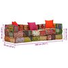 vidaXL 3-Seater Modular Pouffe Patchwork Fabric