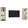 vidaXL Wall-mounted TV Cabinets 2 pcs White and Sonoma Oak Engineered Wood