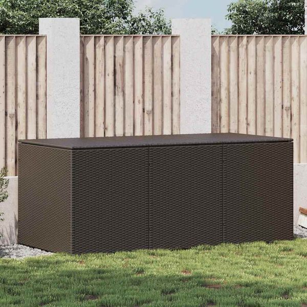 vidaXL Garden Storage Box Poly Rattan 180x90x70 cm Brown