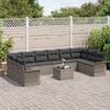 vidaXL Garden Sofa Set with Cushion 11 pcs Grey Poly rattan