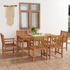 vidaXL 7 Piece Garden Dining Set 160x80 cm Solid Teak Wood