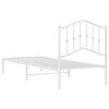 vidaXL Metal Bed Frame without Mattress with Headboard White 90x190cm