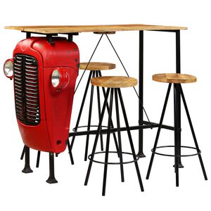 vidaXL Bar Set 5 Pieces Solid Mango Wood 120x60x107 cm