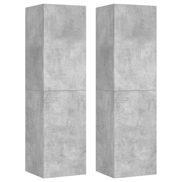 vidaXL TV Cabinets 2 pcs Concrete Grey 30.5x30x110 cm Engineered Wood