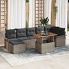 vidaXL Garden Sofa Set with Storage 8 pcs Grey Poly rattan