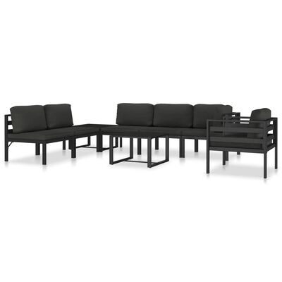 vidaXL Sectional Middle Sofa with Cushions Aluminium Anthracite
