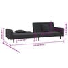 vidaXL 2-Seater Sofa Bed with Two Pillows Black Velvet