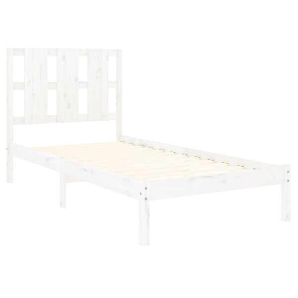 vidaXL Bed Frame without Mattress White 90x190 cm Single Solid Wood