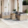vidaXL 11 Piece Garden Sofa Set with Cushions Beige Poly Rattan