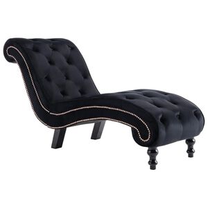 vidaXL Chaise Lounge Black Velvet