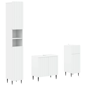 vidaXL 3 Piece Bathroom Cabinet Set ZWOLLE Engineered Wood