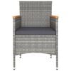 vidaXL 5 Piece Garden Dining Set Poly Rattan & Solid Acacia Wood Grey